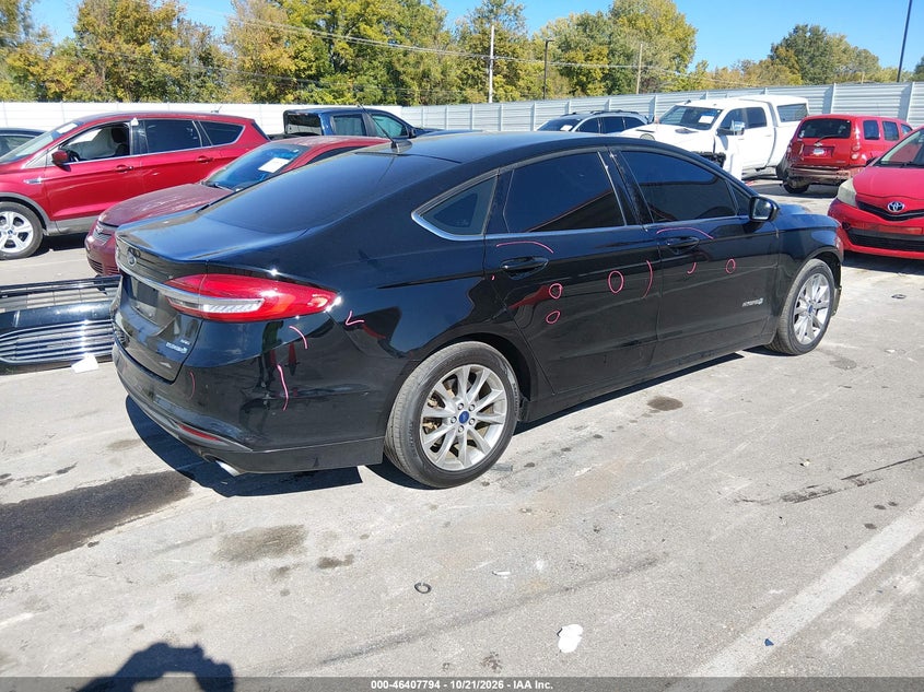 Vin: 3fa6p0lu2hr144560, lot: 46908152, ford fusion hybrid se 20174