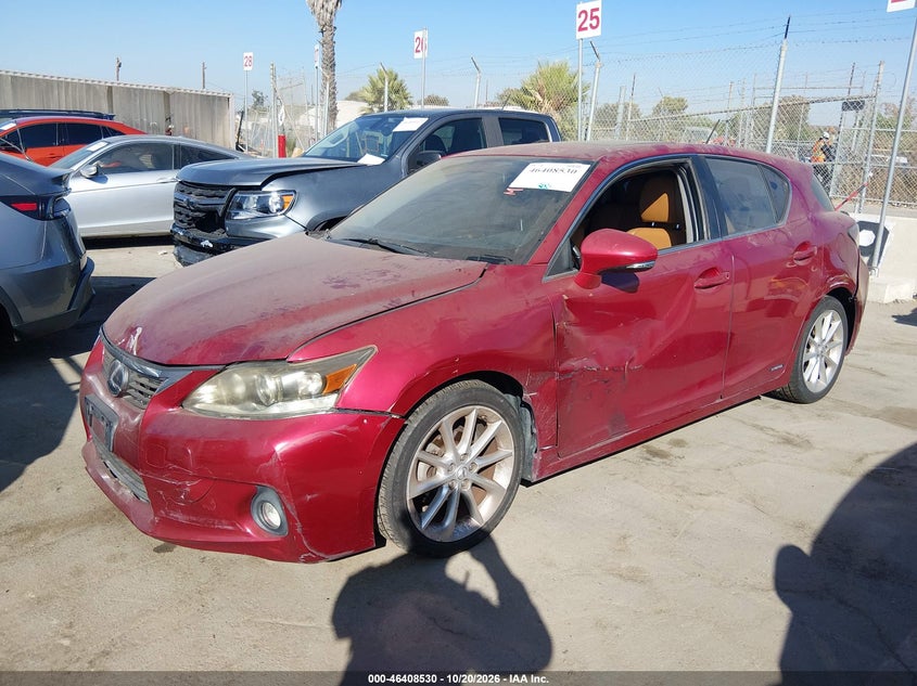 Vin: jthkd5bh2c2088974, lot: 46908888, lexus ct 200h premium 20122