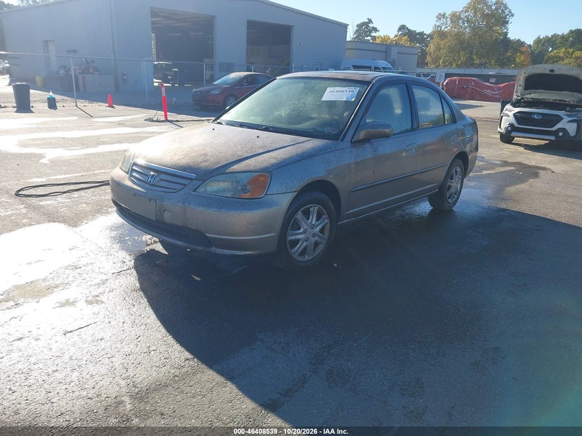 2003 Honda Civic Ex, Обычный износ, IAAI, VIN 2HGES26703H550266 — фото 2
