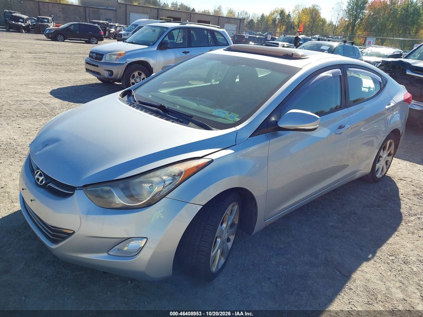 2013 Hyundai Elantra Limited Pzev, Обычный износ, IAAI, VIN 5NPDH4AEXDH198395 — фото 2