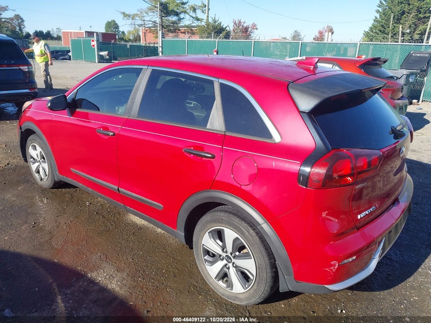 Vin: kndcb3lc9j5121757, lot: 46909480, kia niro fe 20183