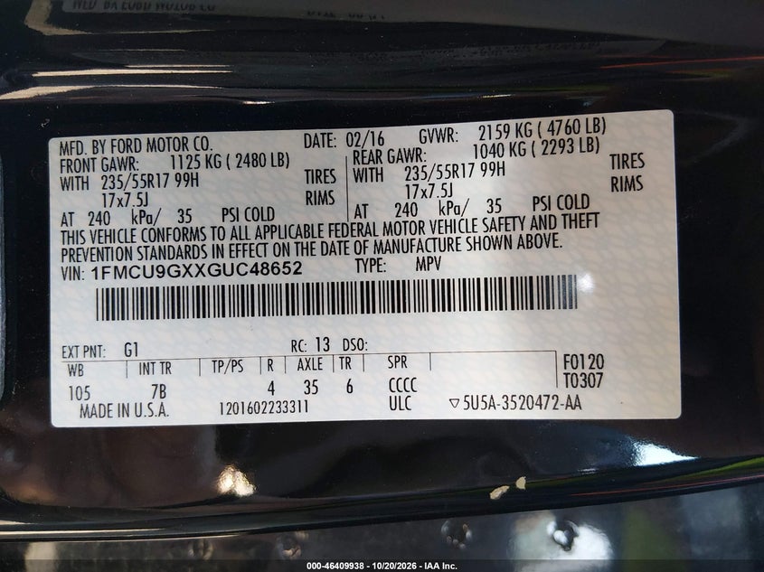 2016 FORD ESCAPE SE · Фото 9
