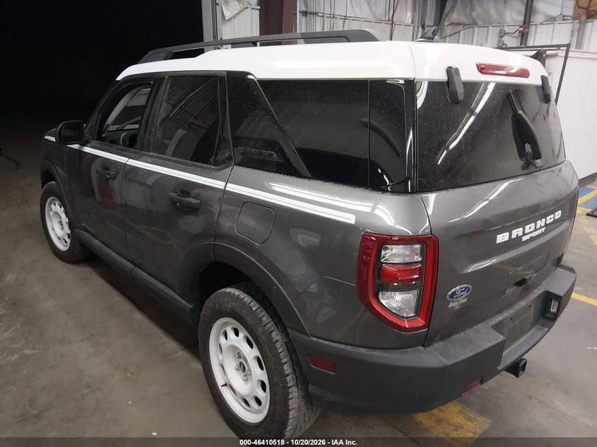 Vin: 3fmcr9g64prd08599, lot: 46910876, ford bronco sport heritage 20233