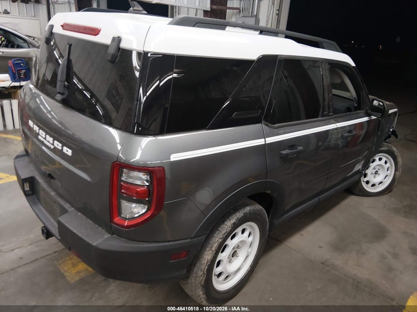 Vin: 3fmcr9g64prd08599, lot: 46910876, ford bronco sport heritage 20234