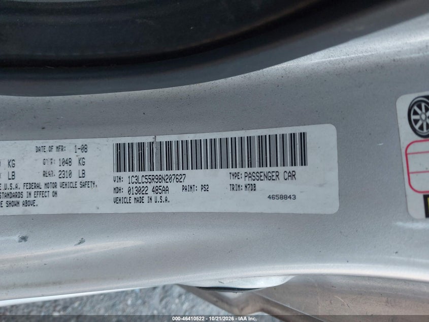 2008 CHRYSLER SEBRING TOURING · Фото 9