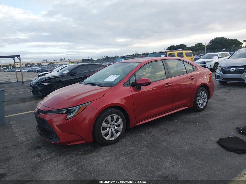 Vin: jtdeprae3lj088637, lot: 46912583, toyota corolla le 20202