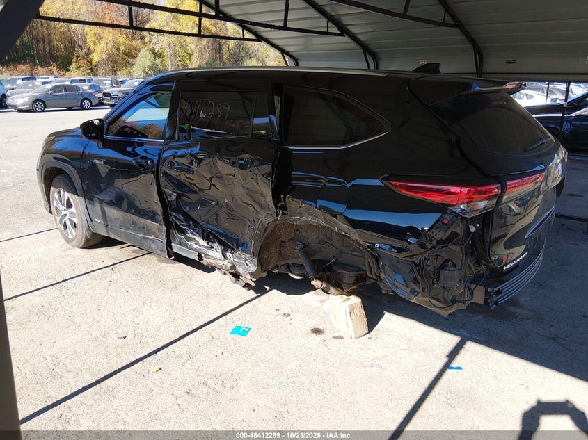 Vin: 5tdhbrch4ms044783, lot: 46912655, toyota highlander hybrid xle 20213