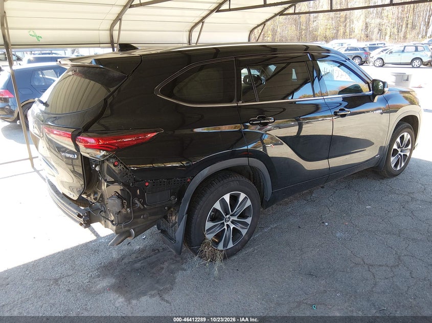 Vin: 5tdhbrch4ms044783, lot: 46912655, toyota highlander hybrid xle 20214