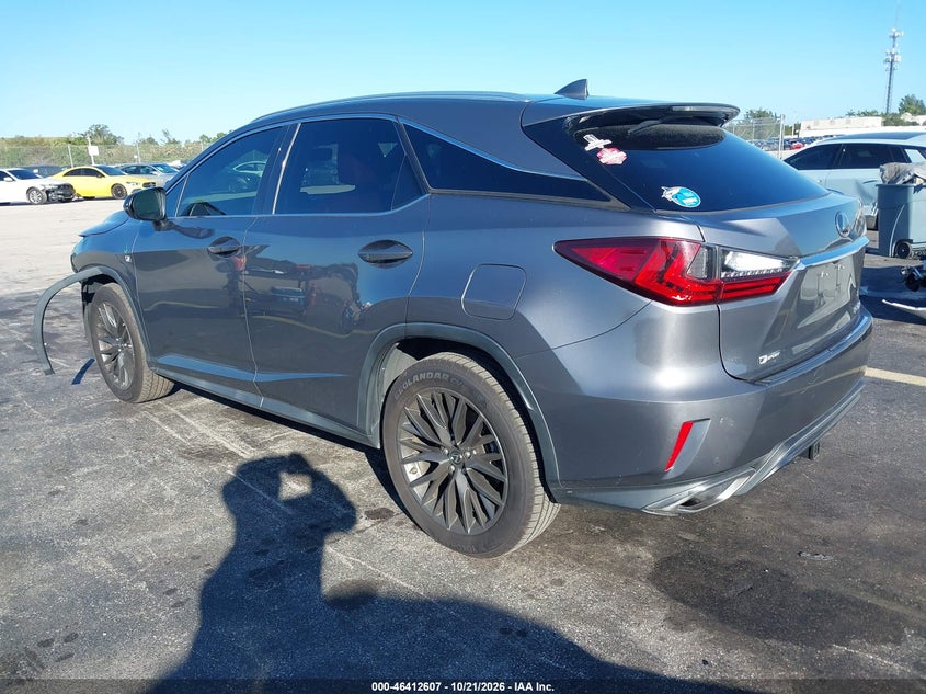 Vin: 2t2bzmca0gc041492, lot: 46912973, lexus rx 350 f sport 20163