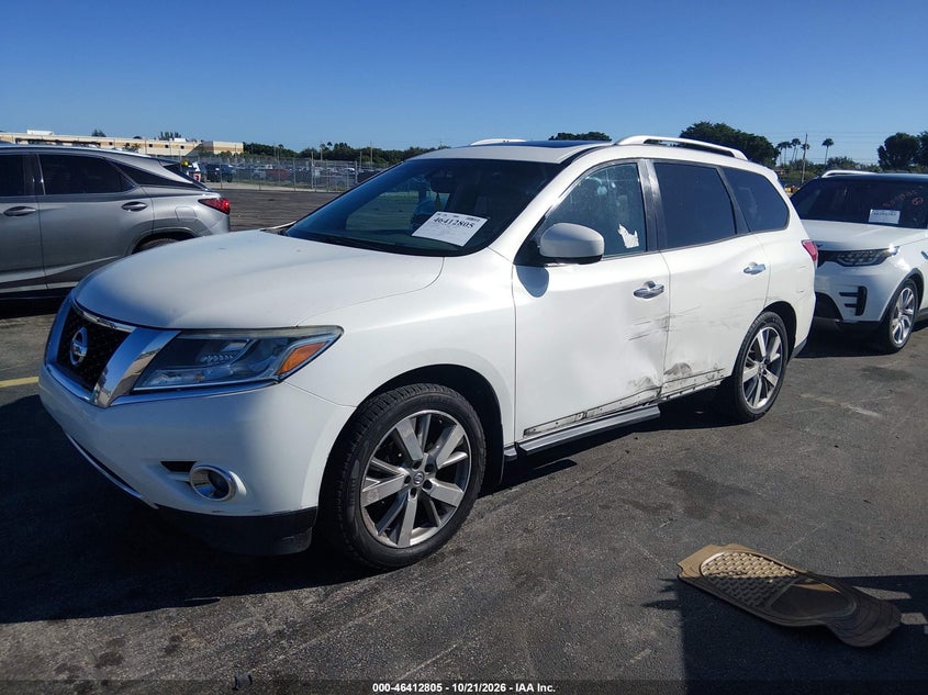 2014 Nissan Pathfinder Platinum/S/Sl/Sv, Левый бок, IAAI, VIN 5N1AR2MM9EC640437 — фото 2