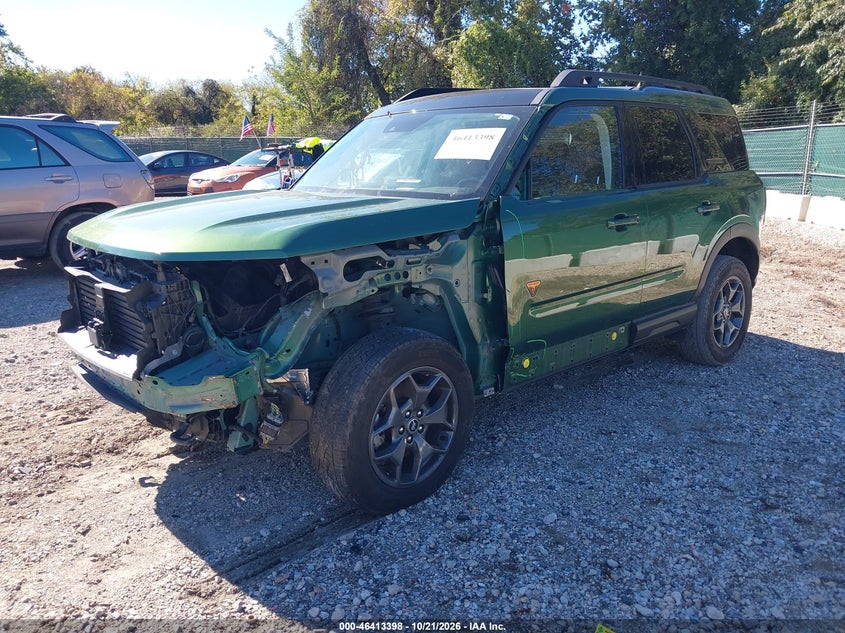Vin: 3fmcr9d97prd59884, lot: 46913764, ford bronco sport badlands 20232