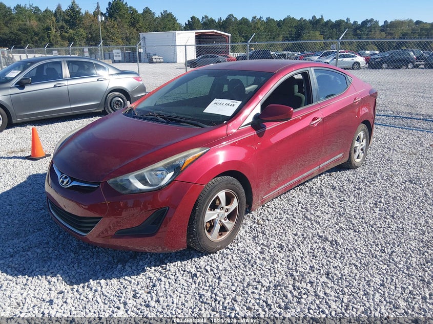 2014 Hyundai Elantra Se, Storm Damage, IAAI, VIN 5NPDH4AE6EH546856 — photo 2