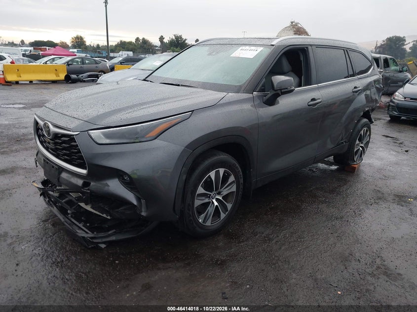 2022 Toyota Highlander Xle, Front End, IAAI, VIN 5TDHZRBH9NS255962 — photo 2