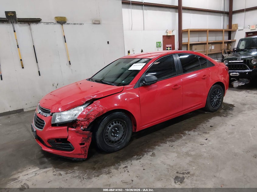 Vin: 1g1pa5sh0f7245188, lot: 46914529, chevrolet cruze ls auto 20152