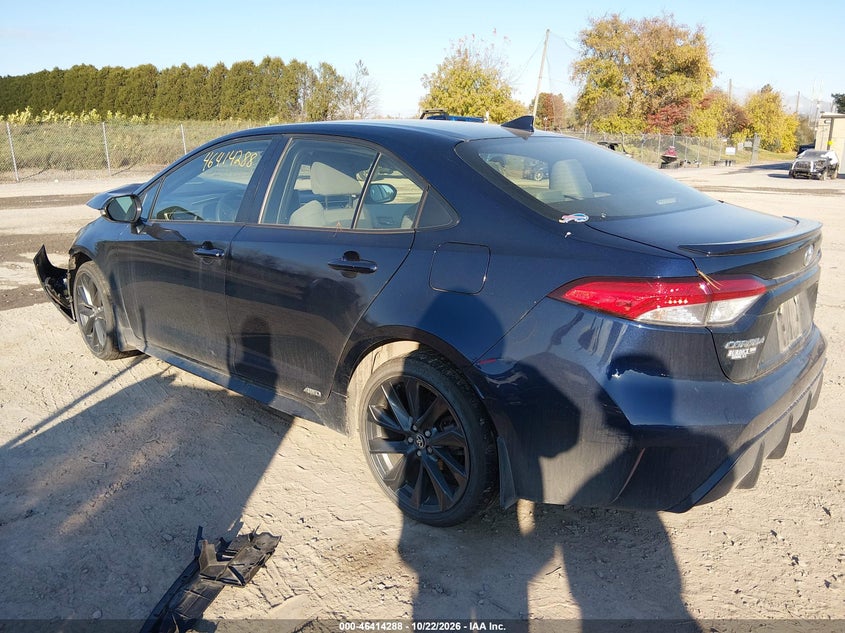 Vin: jtdbdmhe5s3018788, lot: 46914654, toyota corolla hybrid se 20253