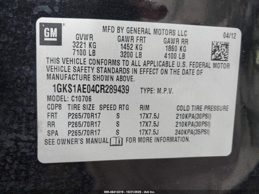 2012 GMC YUKON SLE · Фото 9