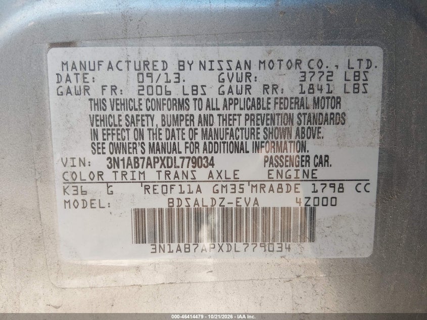 2013 NISSAN SENTRA SV · Фото 9