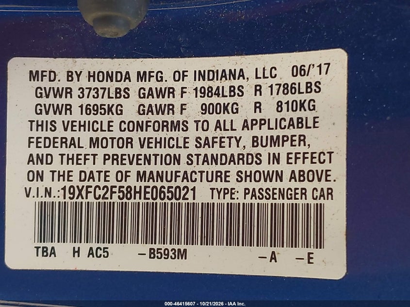 2017 HONDA CIVIC LX · Фото 9