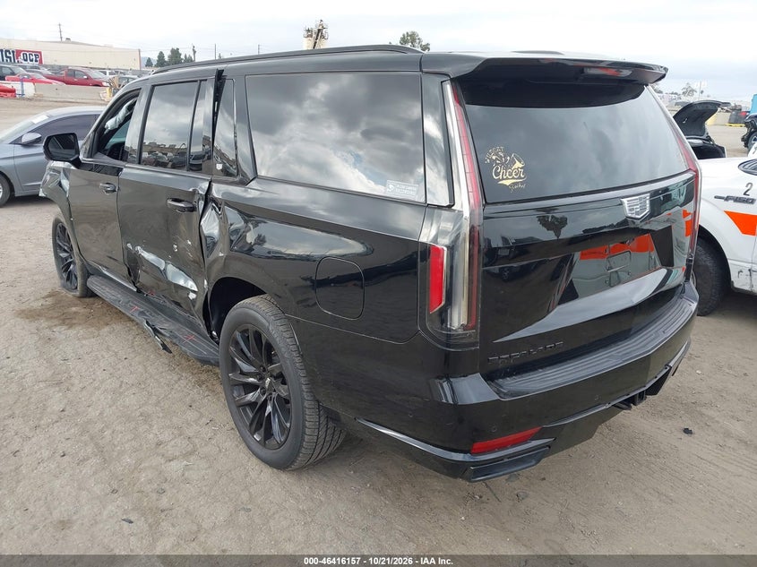 Vin: 1gys4nkt2pr460729, lot: 46916521, cadillac escalade esv 4wd sport 20233