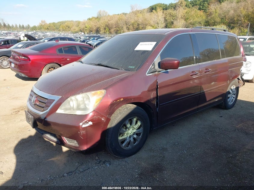 2008 Honda Odyssey Ex-L, Rear, IAAI, VIN 5FNRL387X8B085234 — photo 2