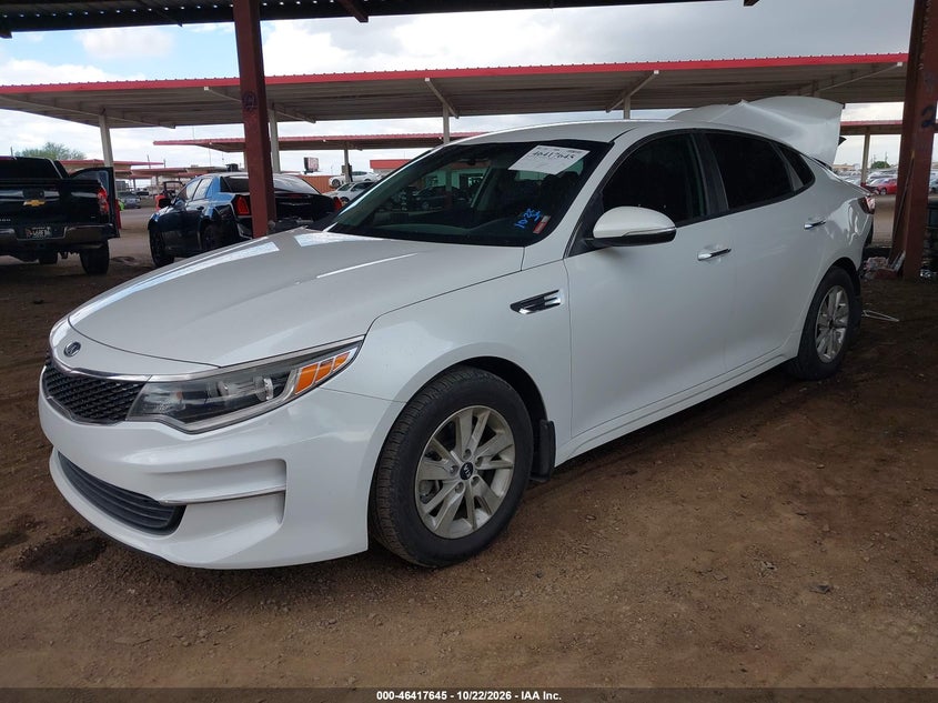 Vin: knagt4l39g5086907, lot: 46918011, kia optima lx 20162