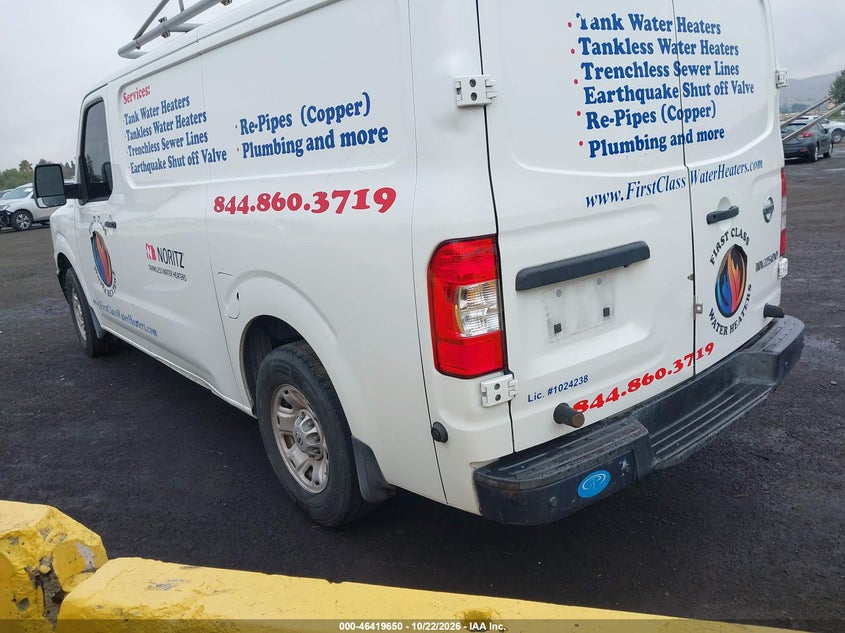 Vin: 1n6bf0ky0kn802836, lot: 46920016, nissan nv cargo nv2500 hd sv v6 20193