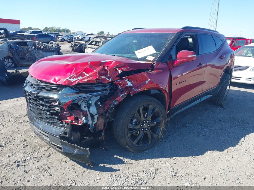 Vin: 3gnkbers7ms571933, lot: 46920138, chevrolet blazer fwd rs 20212