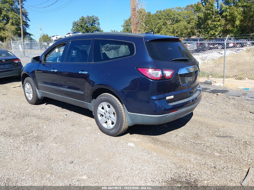 Vin: 1gnkrfkd2gj159230, lot: 46920182, chevrolet traverse ls 20163