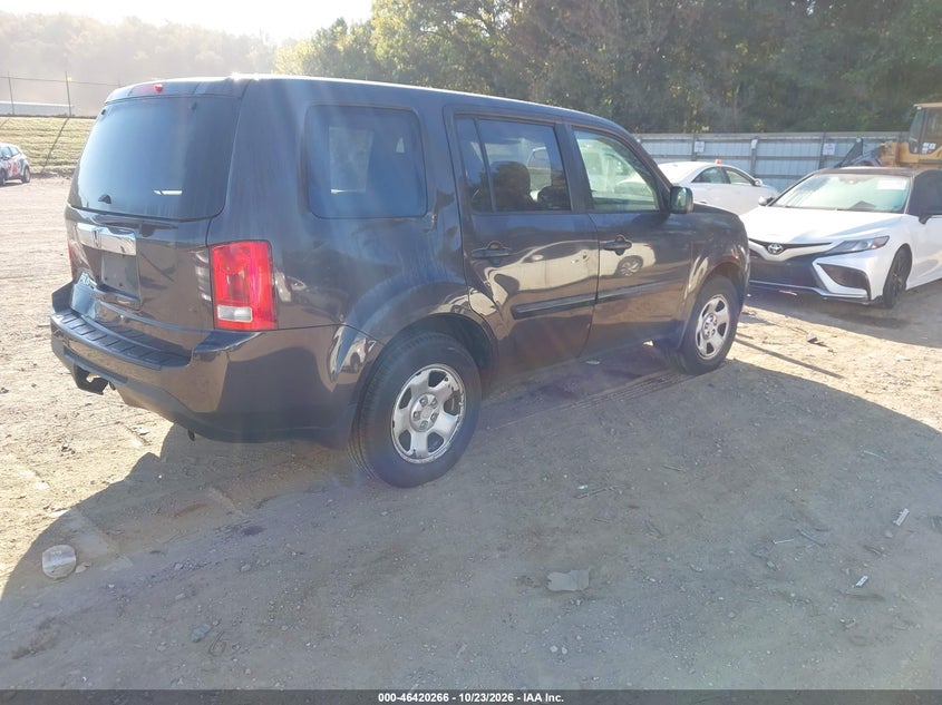 Vin: 5fnyf3h27db012372, lot: 46920632, honda pilot lx 20134