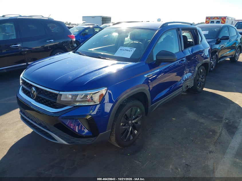 2023 Volkswagen Taos 1.5T S, Left Side, IAAI, VIN 3VVDX7B25PM337356 — photo 2