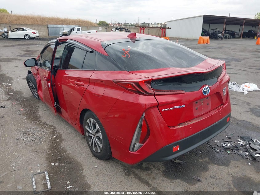 Vin: jtdkarfp6l3131791, lot: 46921049, toyota prius prime limited 20203