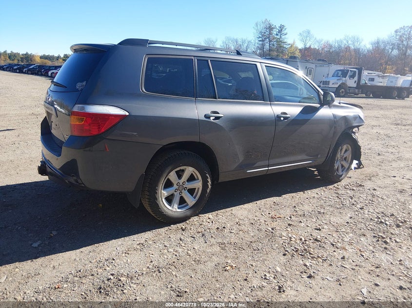 Vin: 5tdbk3eh9as017025, lot: 46921144, toyota highlander base v6 20104
