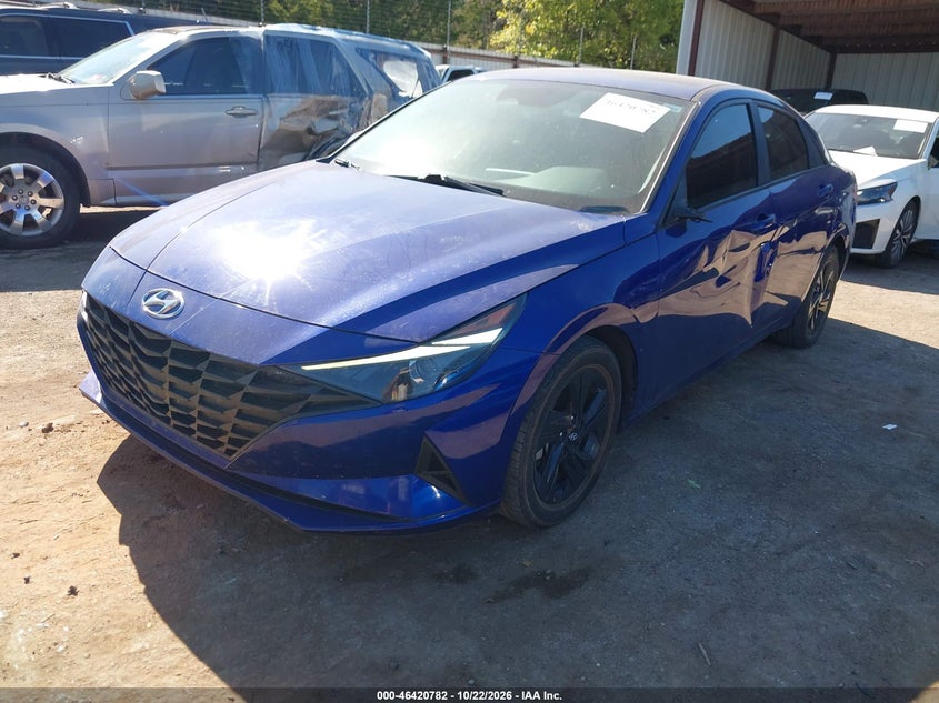 2022 Hyundai Elantra Hybrid Blue, Left Side, IAAI, VIN KMHLM4AJ3NU028130 — photo 2