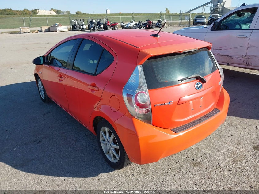 Vin: jtdkdtb34d1050079, lot: 46922903, toyota prius c four 20133