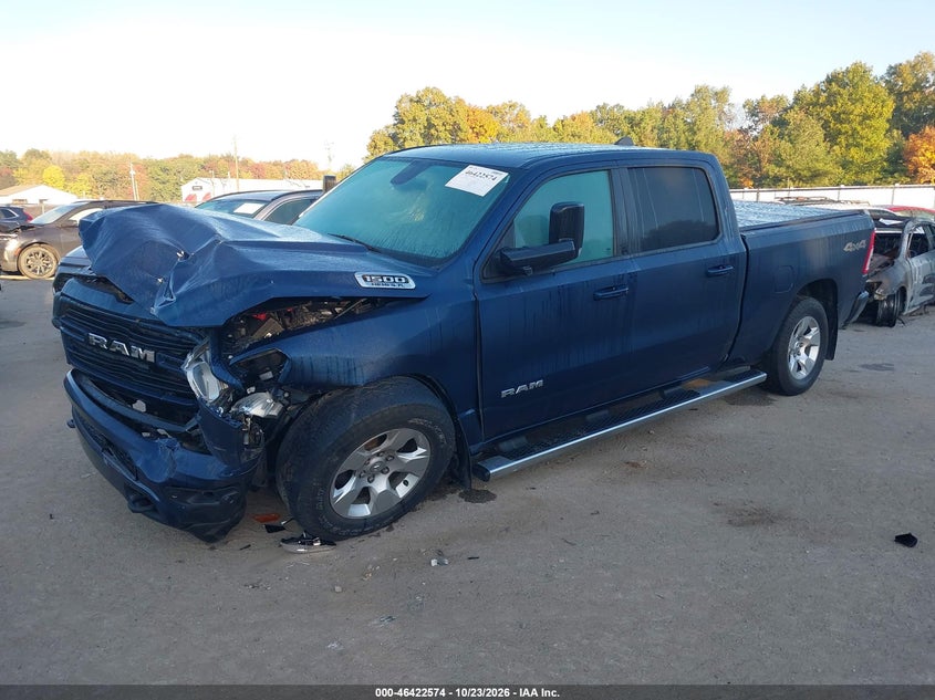 Vin: 1c6srfmt6kn871293, lot: 46922941, ram 1500 big horn/lone star  4x4 6'4 box 20192