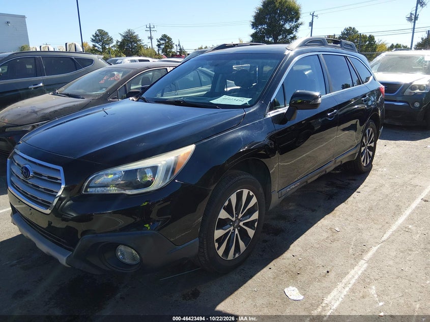 Vin: 4s4bsanc9f3223605, lot: 46923852, subaru outback 2.5i limited 20152