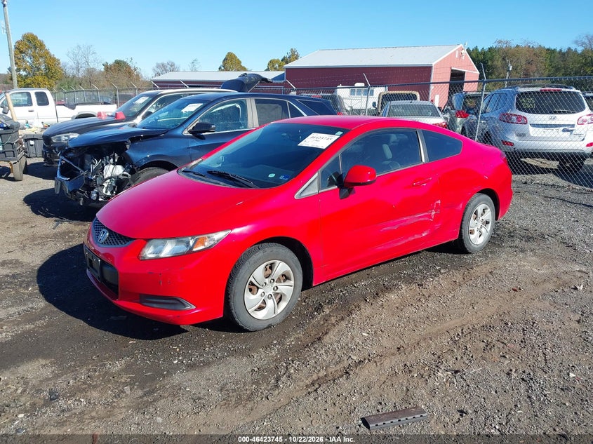 2013 Honda Civic Lx, Left Side, IAAI, VIN 2HGFG3B54DH525811 — photo 2