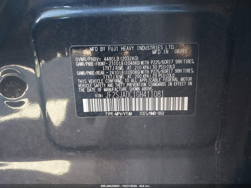 2016 SUBARU FORESTER 2.5I PREMIUM · Фото 9