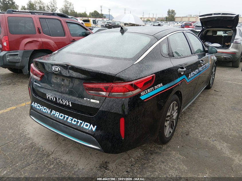 Vin: knagu4le8l5038484, lot: 46927751, kia optima hybrid ex 20204