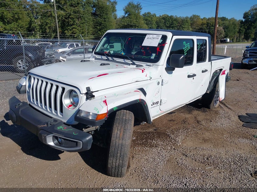 2023 Jeep Gladiator Overland 4X4, По колу, IAAI, VIN 1C6HJTFG4PL514326 — фото 2