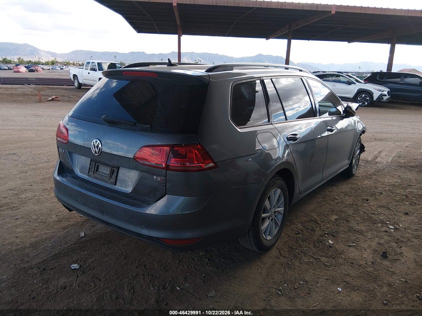 Vin: 3vwc17au4gm517391, lot: 46930349, volkswagen golf sportwagen tsi s 4-door 20164