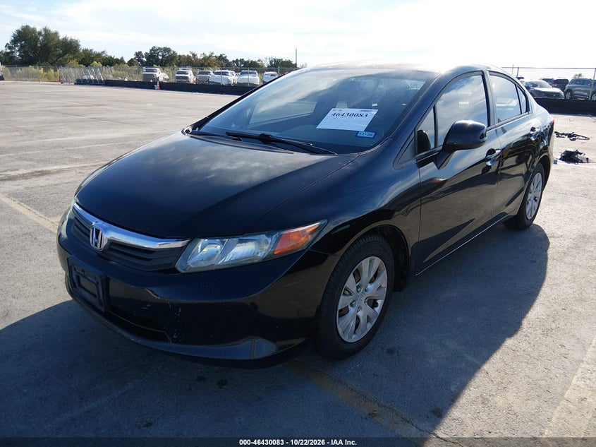 Vin: 2hgfb2f57ch588435, lot: 46930441, honda civic lx 20122