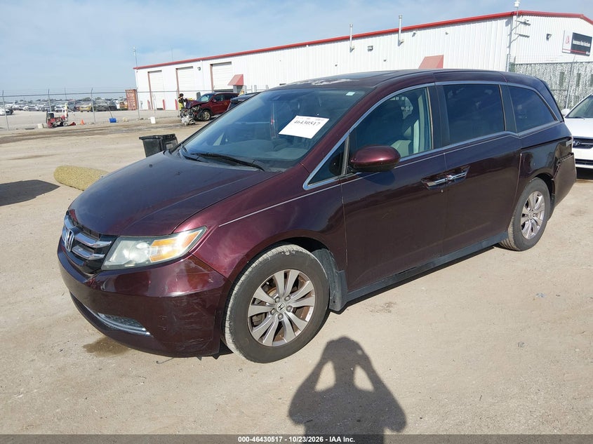 2014 Honda Odyssey Ex-L, Удар ззаду, IAAI, VIN 5FNRL5H62EB086201 — фото 2