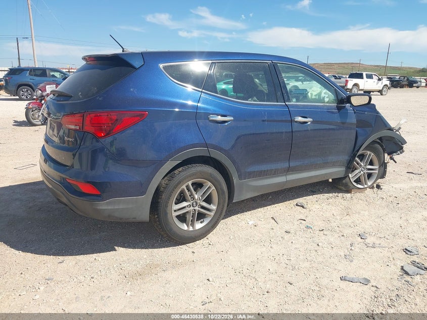 Vin: 5xyzt3lb7jg515666, lot: 46930896, hyundai santa fe sport 2.4l 20184