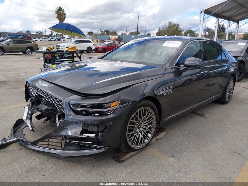Vin: kmtf34pa6mu089483, lot: 46931411, genesis g90 3.3t premium rwd 20212