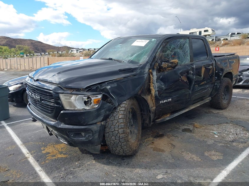 2019 Ram 1500 Big Horn/Lone Star 4X4 5'7 Box, Перекидання, IAAI, VIN 1C6SRFFT9KN578646 — фото 2