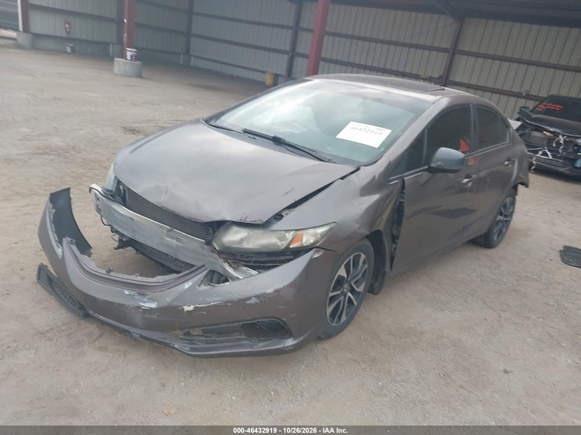 Vin: 19xfb2f89de019656, lot: 46933285, honda civic ex 20132