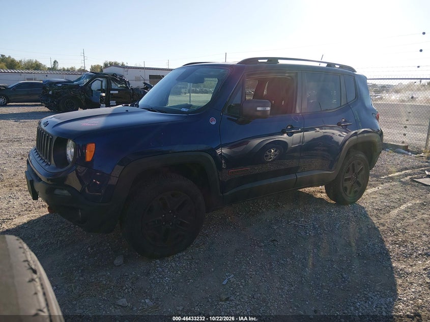 Vin: zaccjbcb2jpj08079, lot: 46933598, jeep renegade trailhawk 4x4 20182