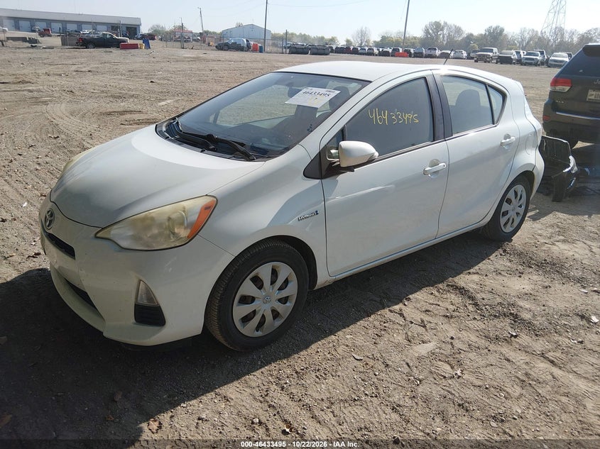 Vin: jtdkdtb32c1526621, lot: 46933861, toyota prius c two 20122