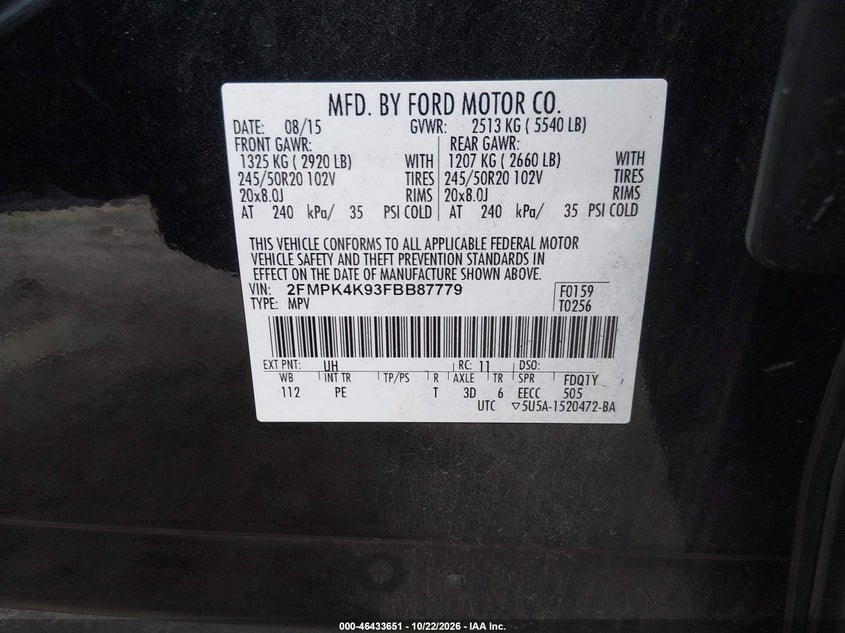 2015 FORD EDGE TITANIUM · Фото 9